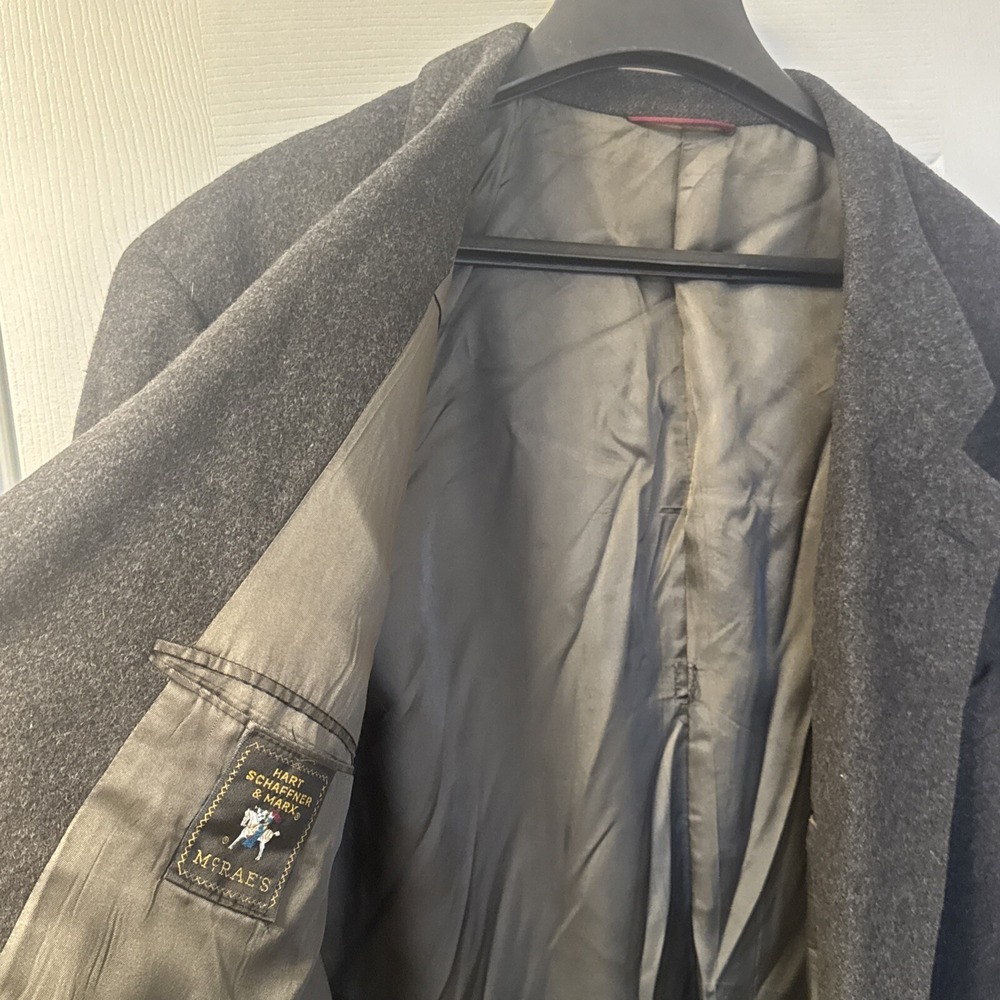 Hart Schaffner Marx Camel Hair Blazer Sport Coat Mens 46 Grey 2 Button Vented - Picture 4 of 16